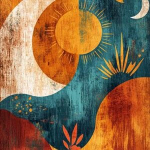 Boho Sun and Moon Print