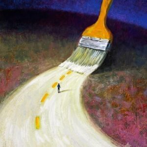Paintbrush Road Abstract Canvas Painting 15% 0ff