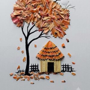 Pencil Shaving Tree House 3D Craft Art 20% off