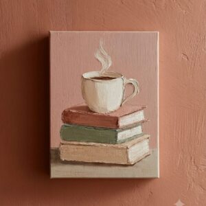 Coffee & Books Minimalist Canvas Painting 20% off